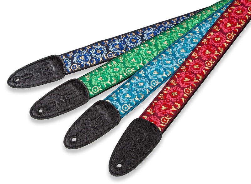 Levy's Leathers Asian Print Jacquard Guitar Strap,Blue - Image 5